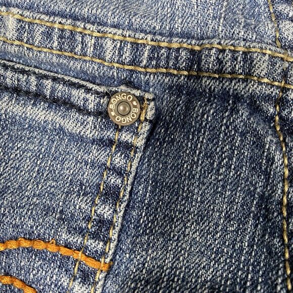 Vtg Y2K Bongo Micro Mini Denim Shorts Distressed Cuffed 2000s Grunge Junior Sz 7 - Picture 7 of 11